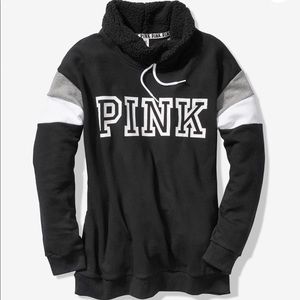 VS Pink Sherpa Lined Cowl Neck Pullover